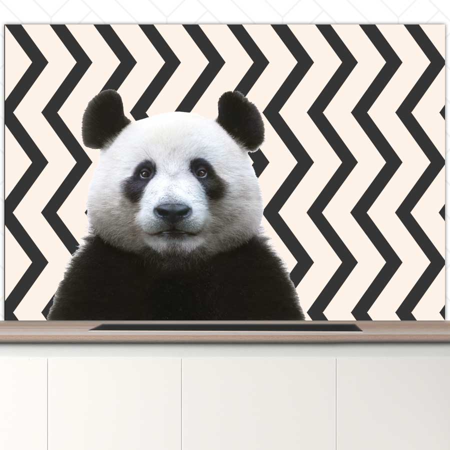 Spatscherm - Funny panda zigzag