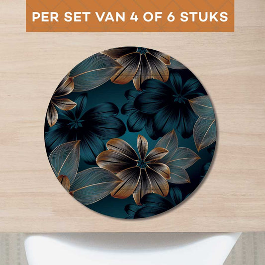 Placemat - Gouden bloemen