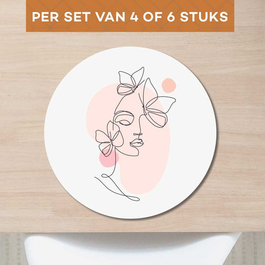 Placemat - Vrouw met vlinder