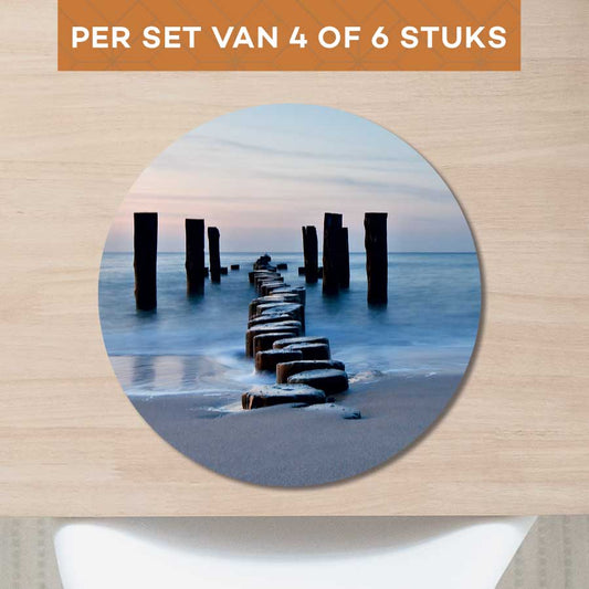 Placemat - Golfbreker op het strand