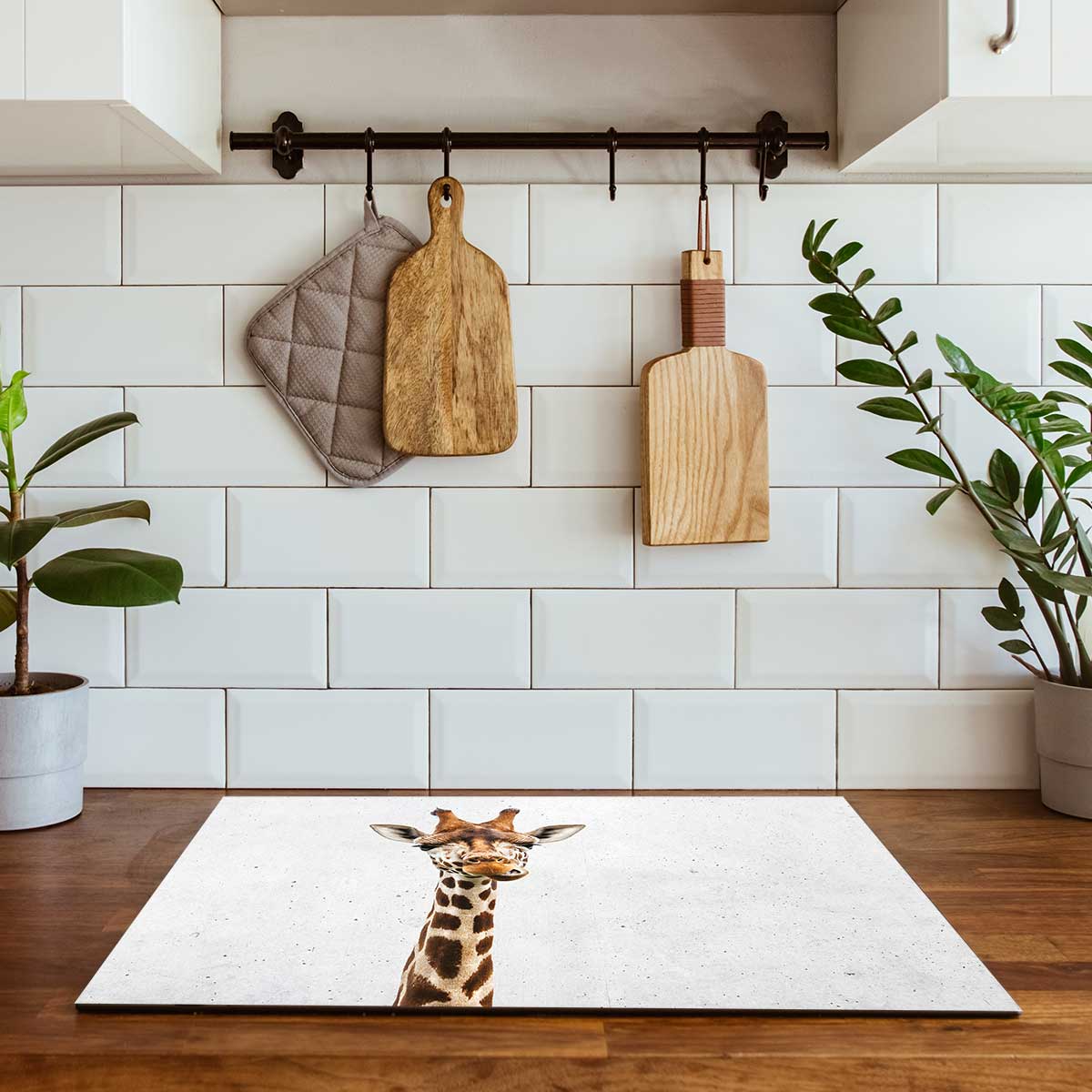 Inductie beschermer - Funny giraf beton