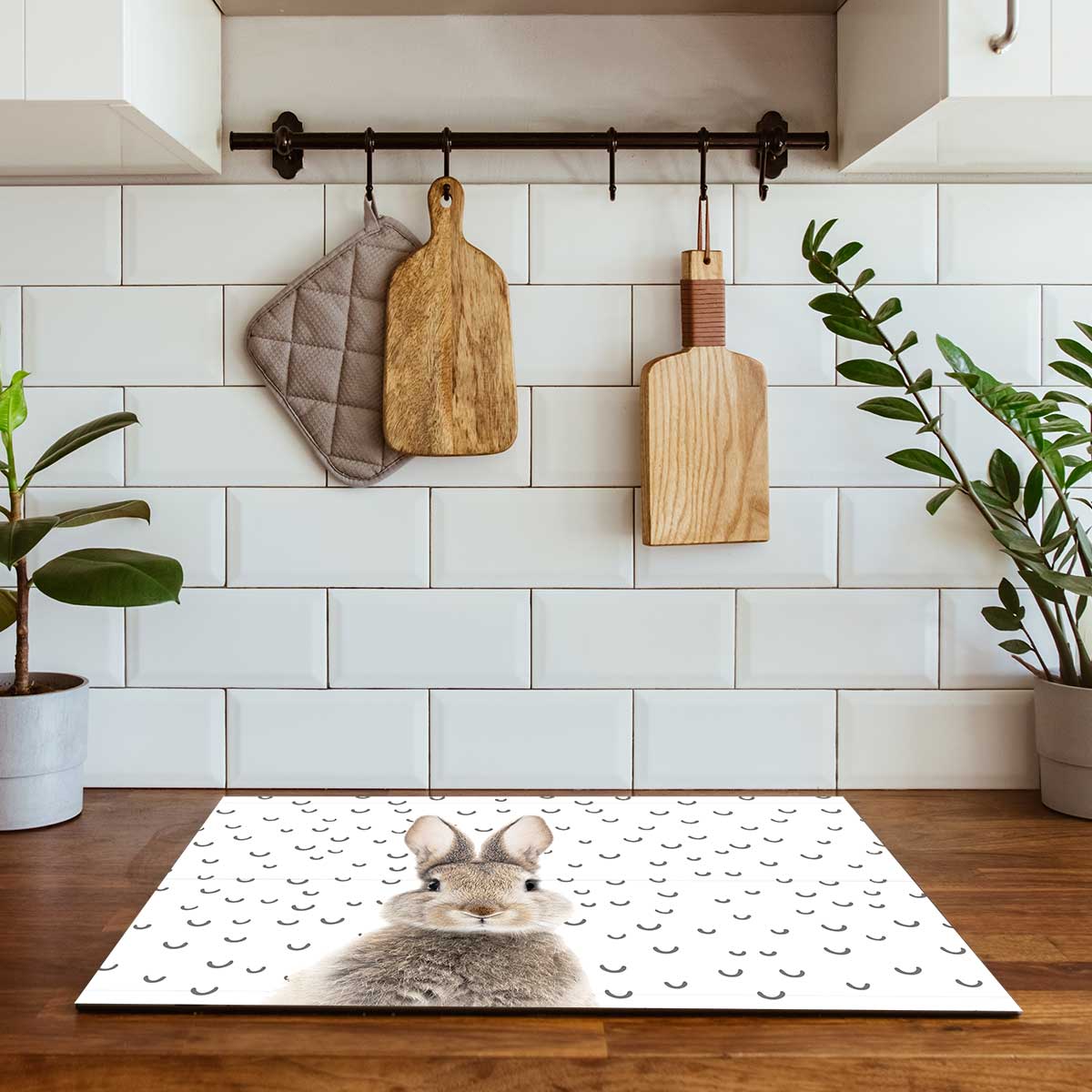 Inductie beschermer - Funny konijn fugler