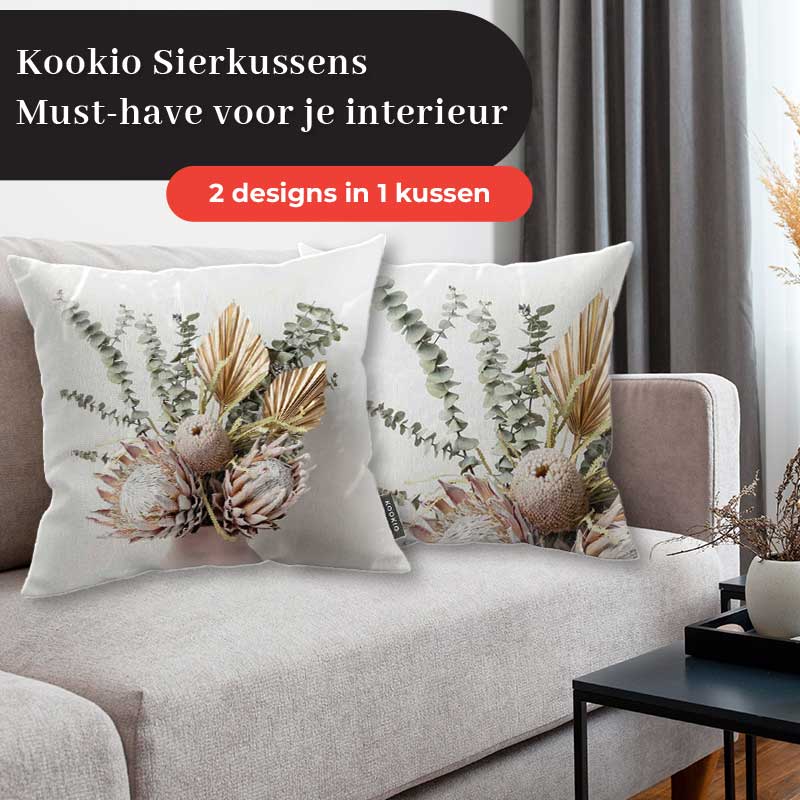 Sierkussen - Gedroogde bloemen