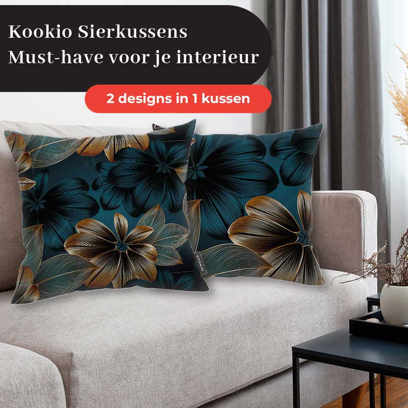 Sierkussen - Gouden bloemen
