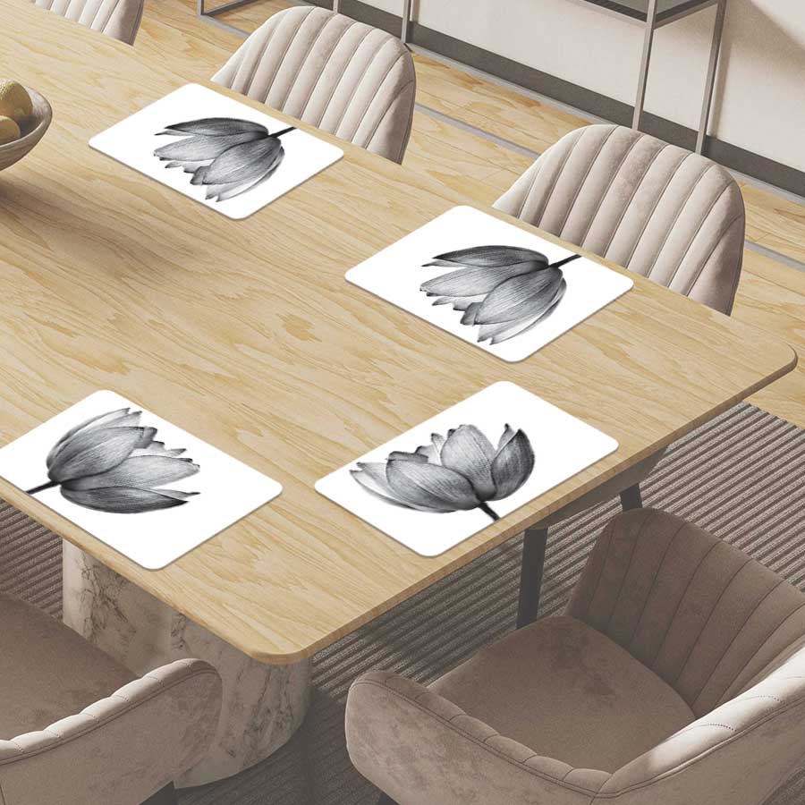 Placemat - Lotus in zwart-wit