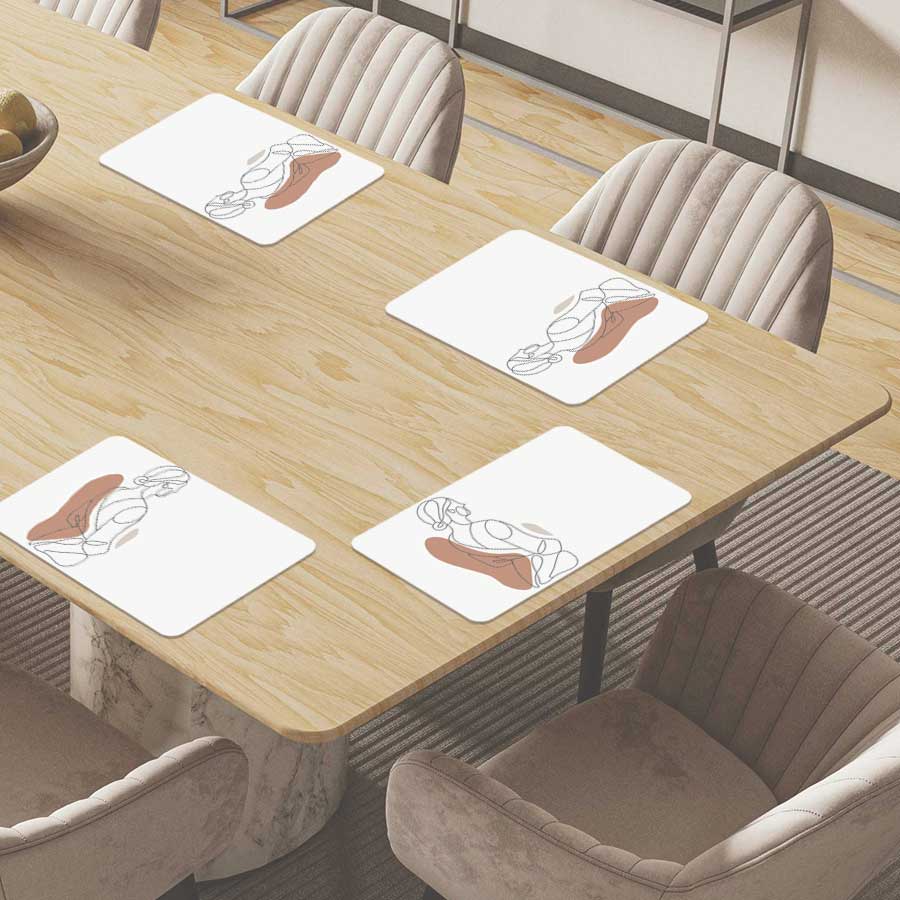 Placemat - Vrouw in silhouette