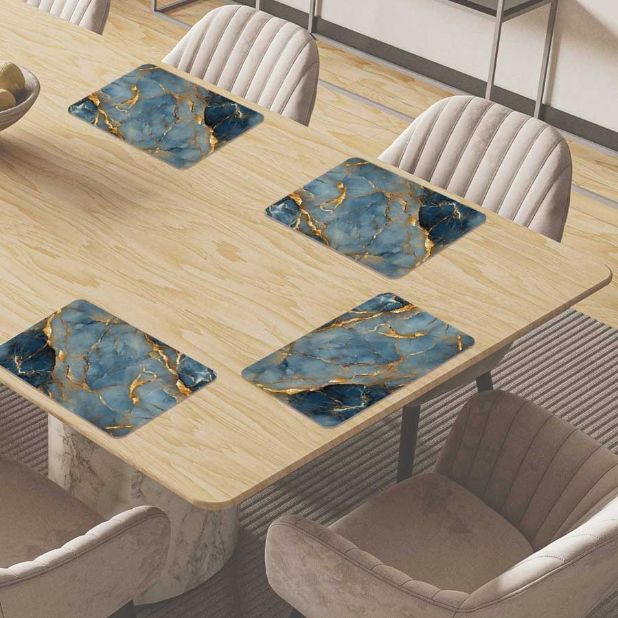 Placemat - Marmer Blauw-Goud