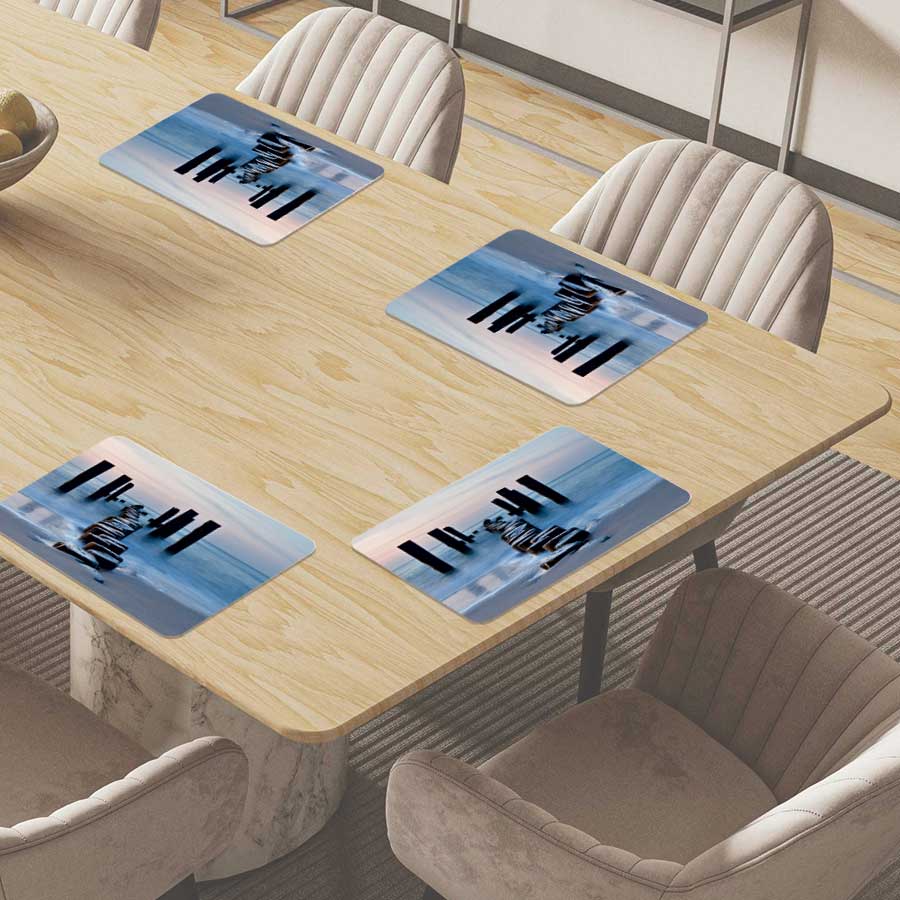 Placemat - Golfbreker op het strand