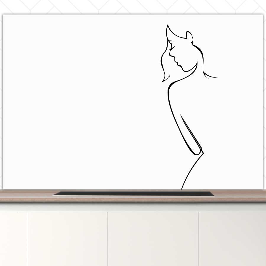 Spatscherm - Contour van een vrouw