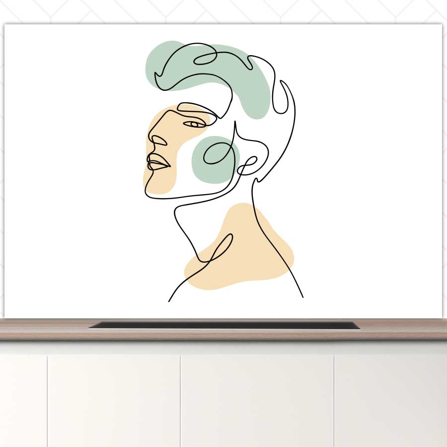 Spatscherm - Man in één lijn