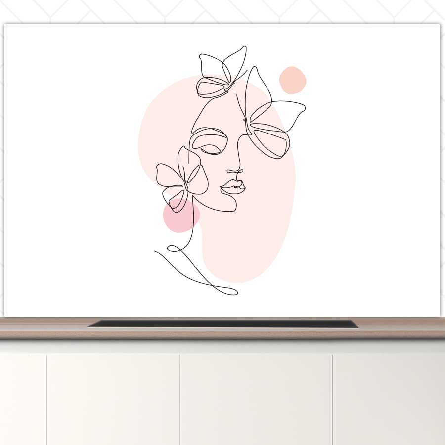 Spatscherm - Vrouw met vlinder