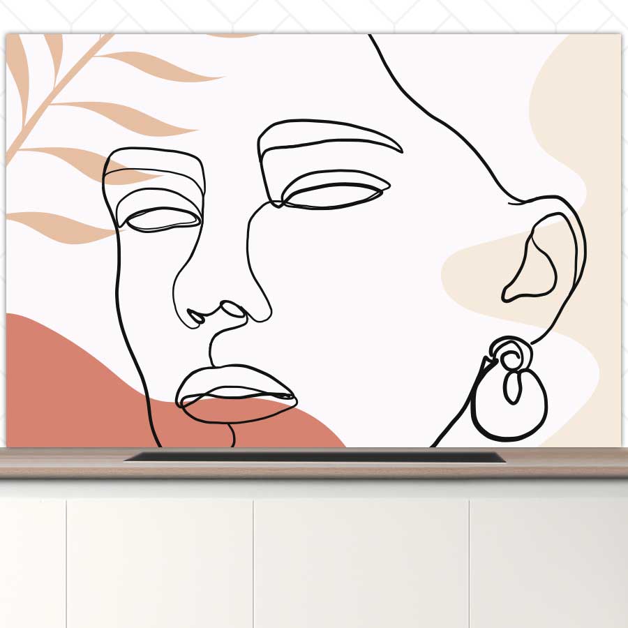 Spatscherm - Vrouw met blad