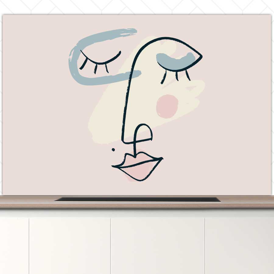 Spatscherm - Minimalistisch vrouwengezicht