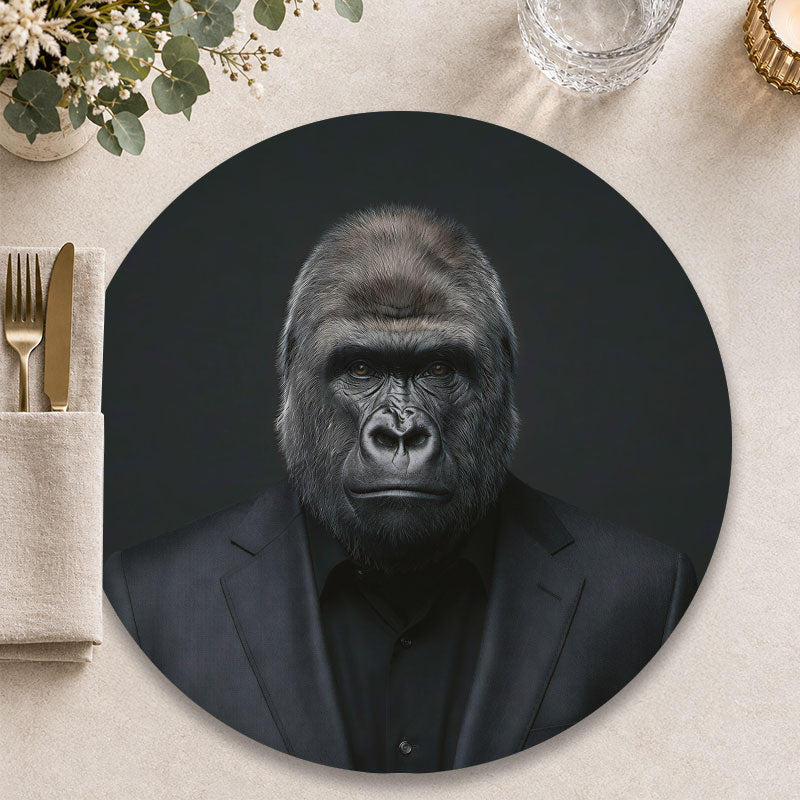 The Boss gorilla - Ronde placemat voor een stoere tafelpresentatie - Kookio