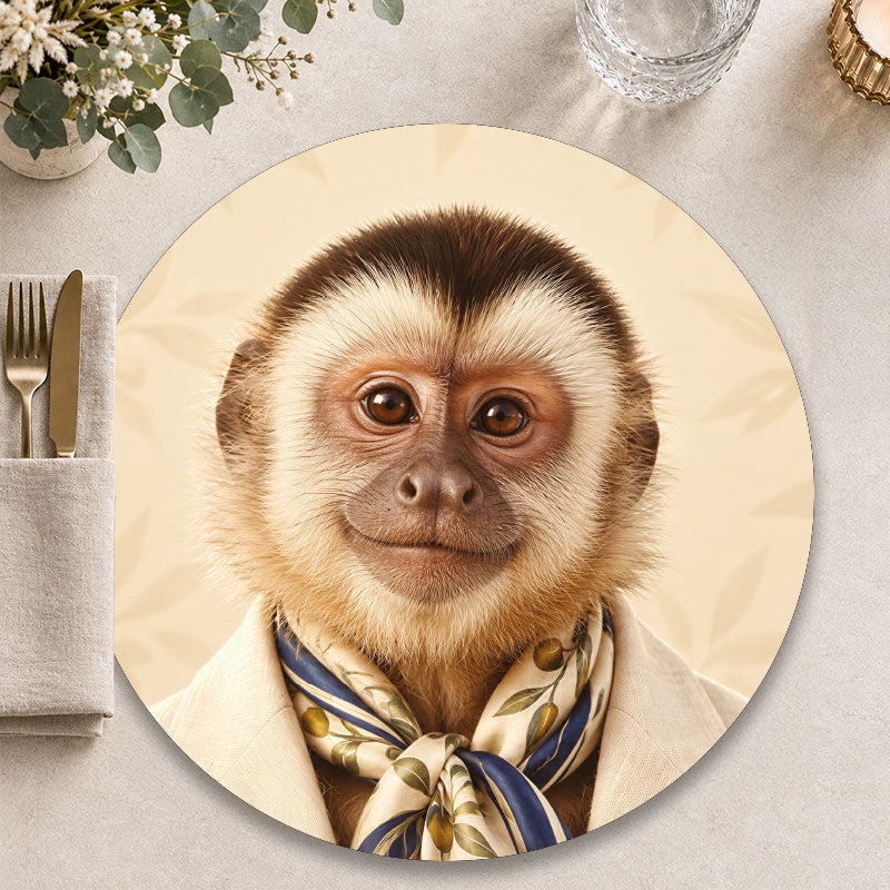 The Charmer Kapucijnaap - Ronde placemat voor een zomerse en moderen tafelpresentatie - Kookio