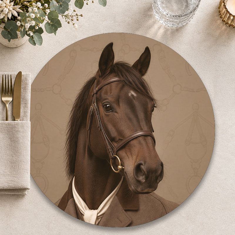 The Equestrian Paarden - Ronde placemat voor een sfeervolle tafelpresentatie - Kookio