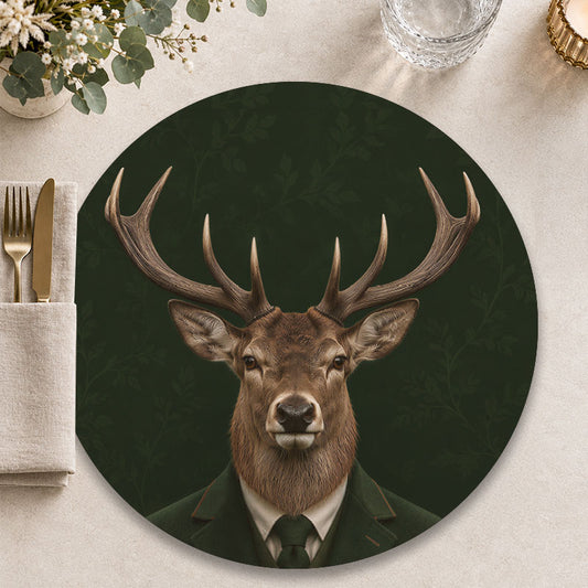 The Nobleman herten - Ronde placemat voor een sfeervolle tafelpresentatie - Kookio