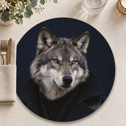 The Outsider wolven - Ronde placemat voor een stijlvolle tafelpresentatie - Kookio