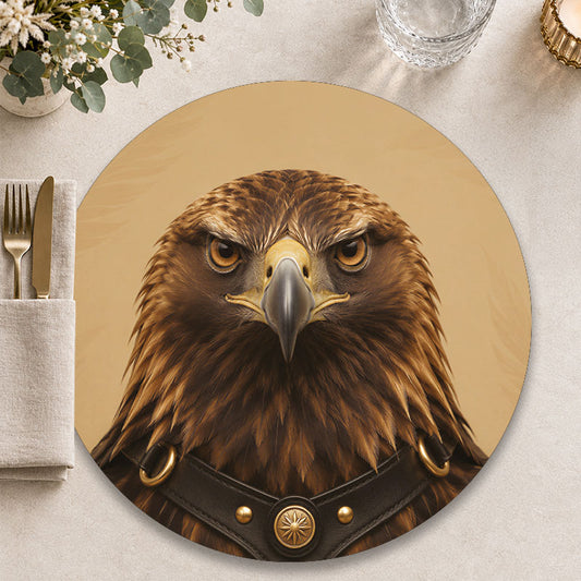 The Rebel gouden adelaar - Ronde placemat voor een stoere tafelpresentatie - Kookio
