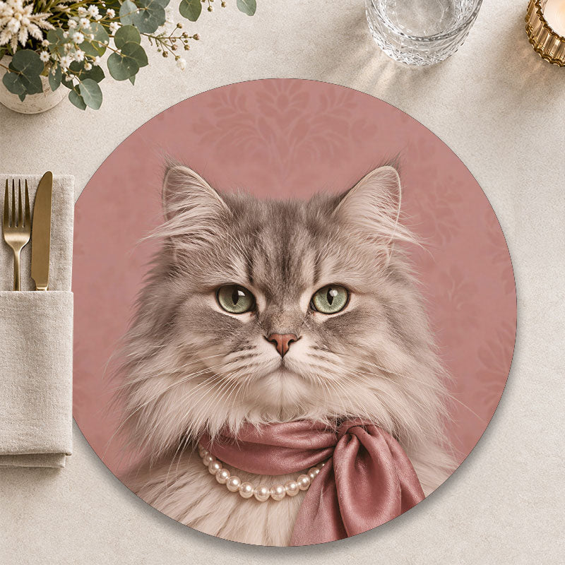 The Socialite Katten - Ronde placemat voor een stijlvolle tafelpresentatie - Kookio