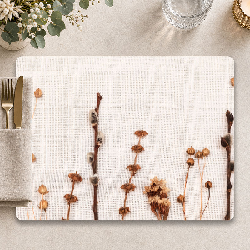 Natuurlijke rust - Luxe droogbloemen placemat voor een stijlvolle tafelpresentatie - Kookio