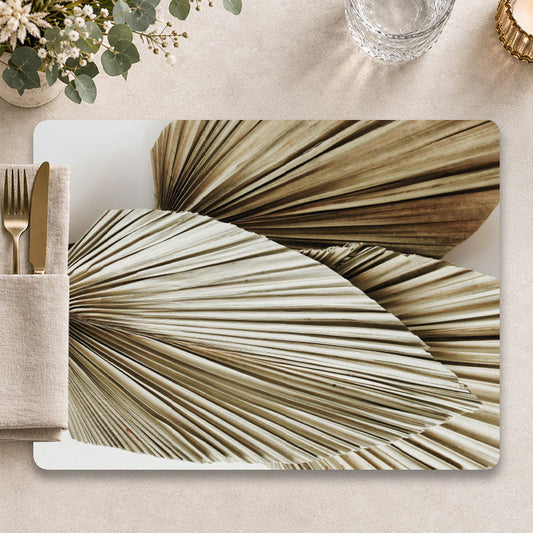 Gedroogde palmbladeren - natuur luxe placemat voor een moderne tafelpresentatie - Kookio