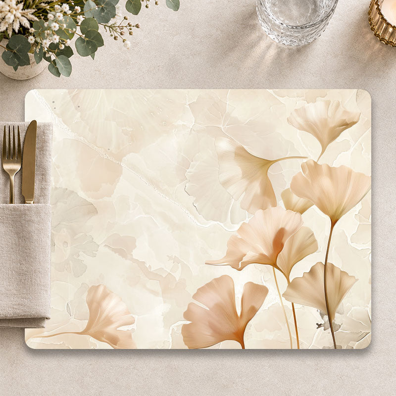 Japandi bloemen placemat voor een moderne tafelpresentatie - Kookio