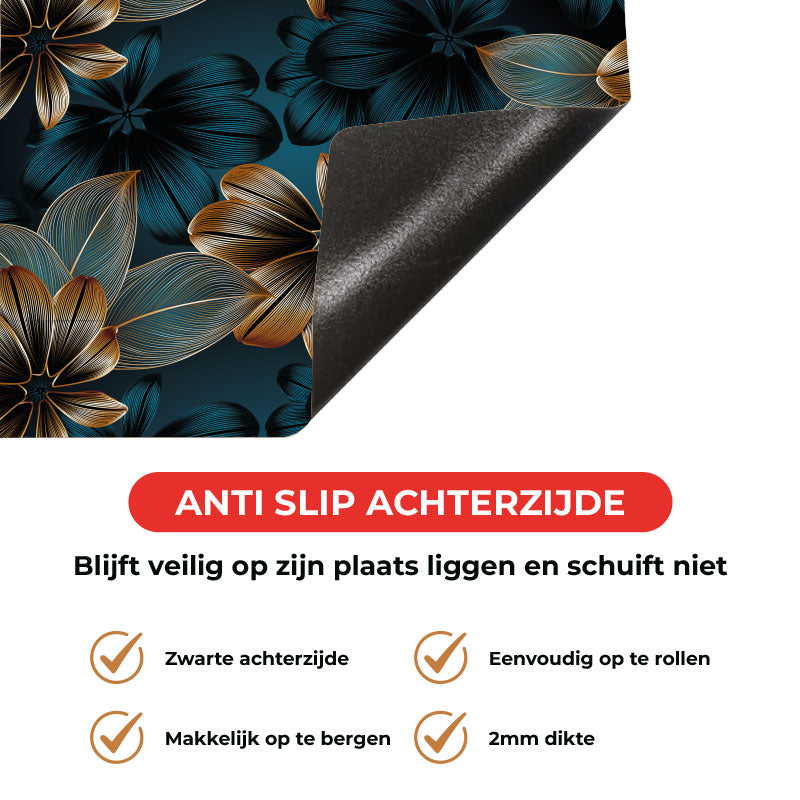 Inductie beschermer - Gouden bloemen