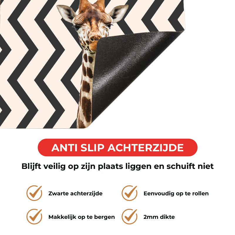 Inductie beschermer - Funny giraf zigzag