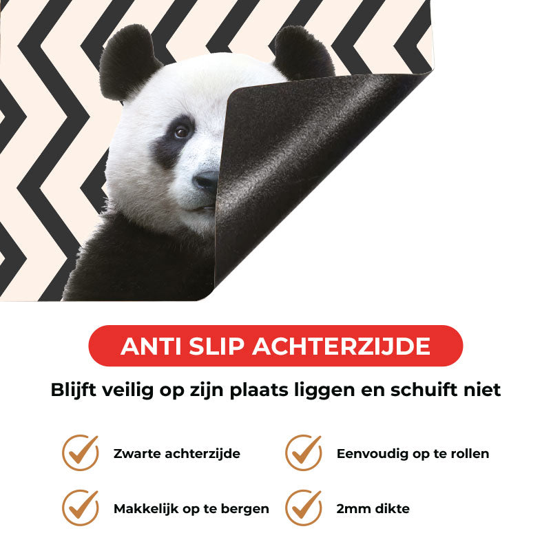 Inductie beschermer - Funny panda zigzag