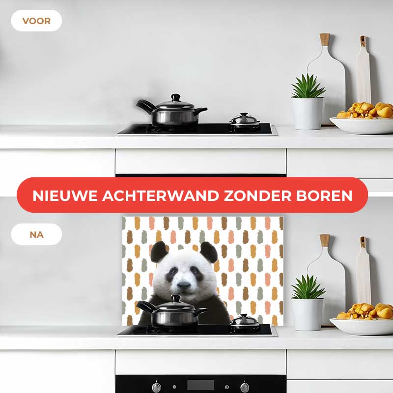 Spatscherm - Funny panda vlekken
