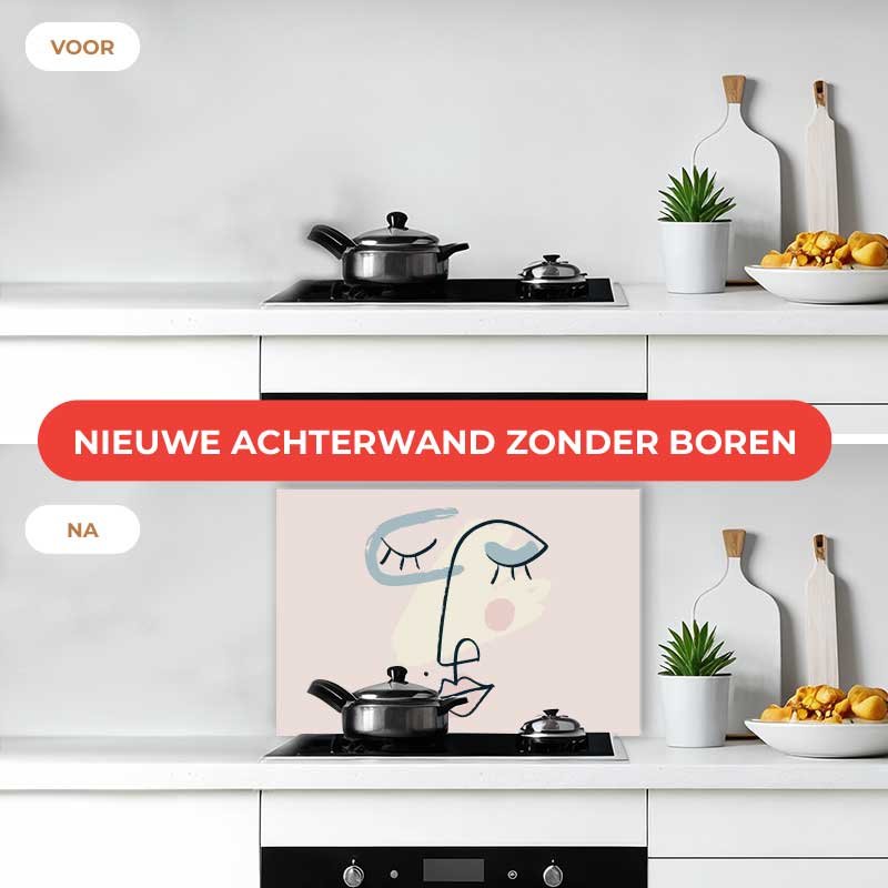 Spatscherm - Minimalistisch vrouwengezicht