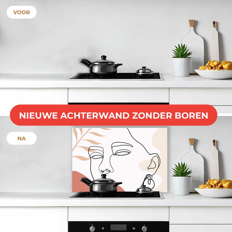Spatscherm - Vrouw met blad