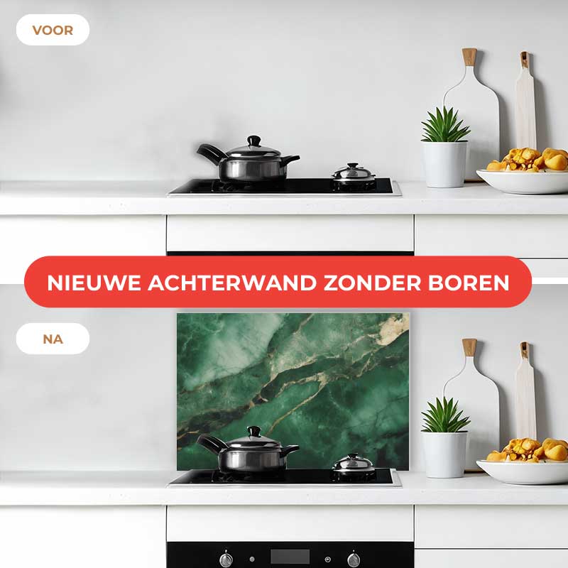 Spatscherm - Marmer Groen
