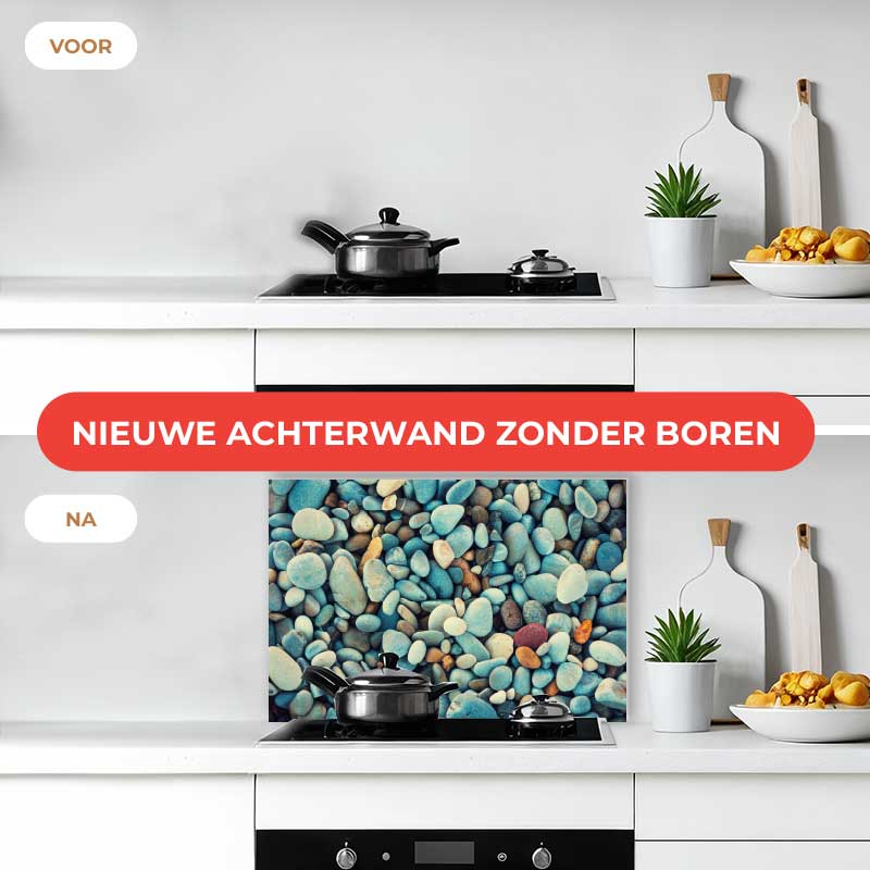 Spatscherm - Stenen strand