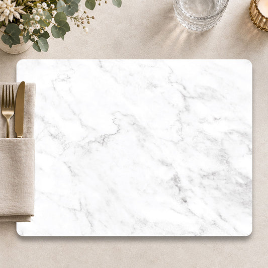 Marmer intens wit placemat voor een luxe tafelpresentatie - Kookio
