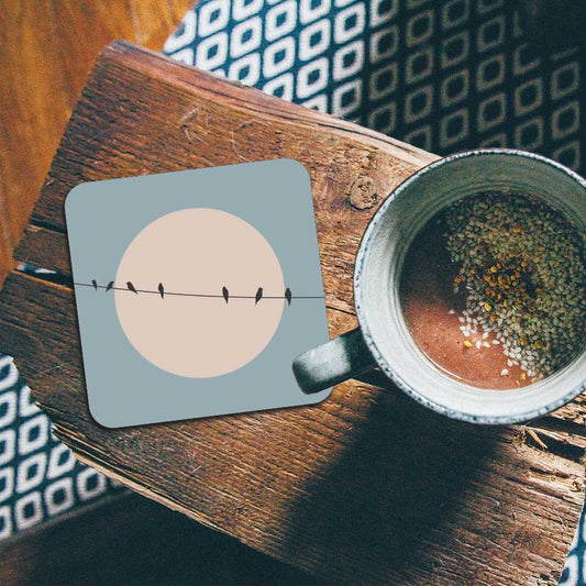 Onderzetter - Vogels op een draad