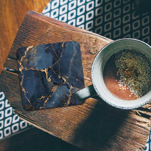 Onderzetter - Marmer Donker Blauw