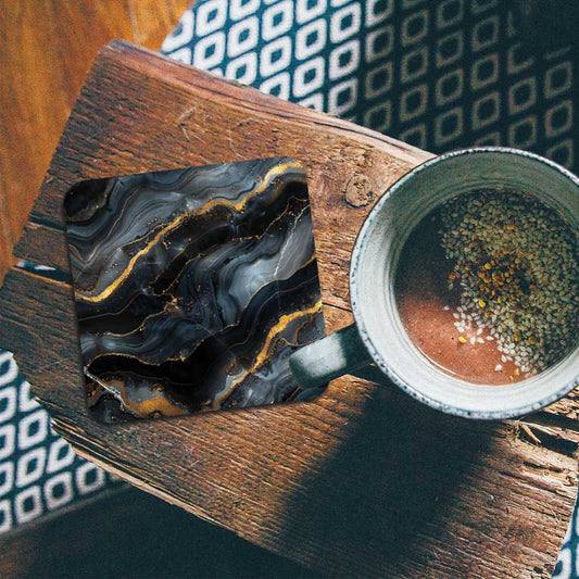 Onderzetter - Marmer Intens Zwart