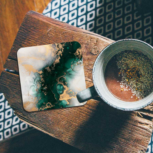 Onderzetter - Marmer Groen-Goud