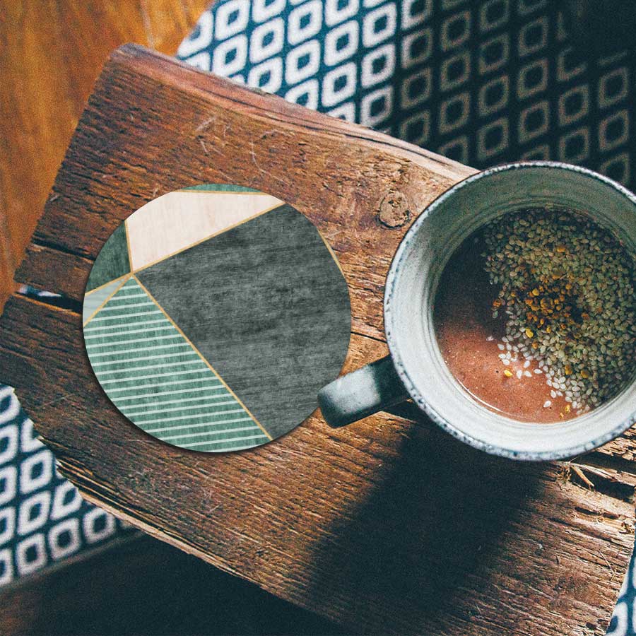 Onderzetter - Groene rechthoeken