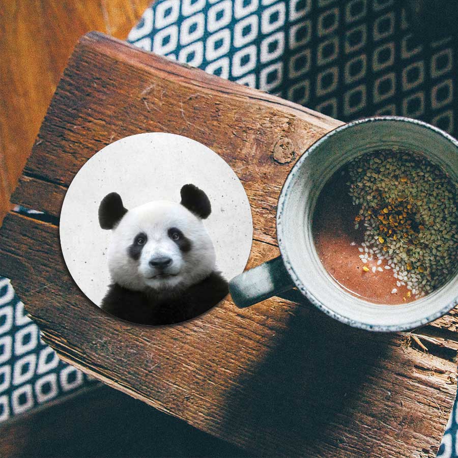 Onderzetter - Funny panda beton
