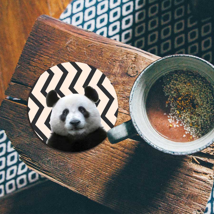 Onderzetter - Funny panda zigzag