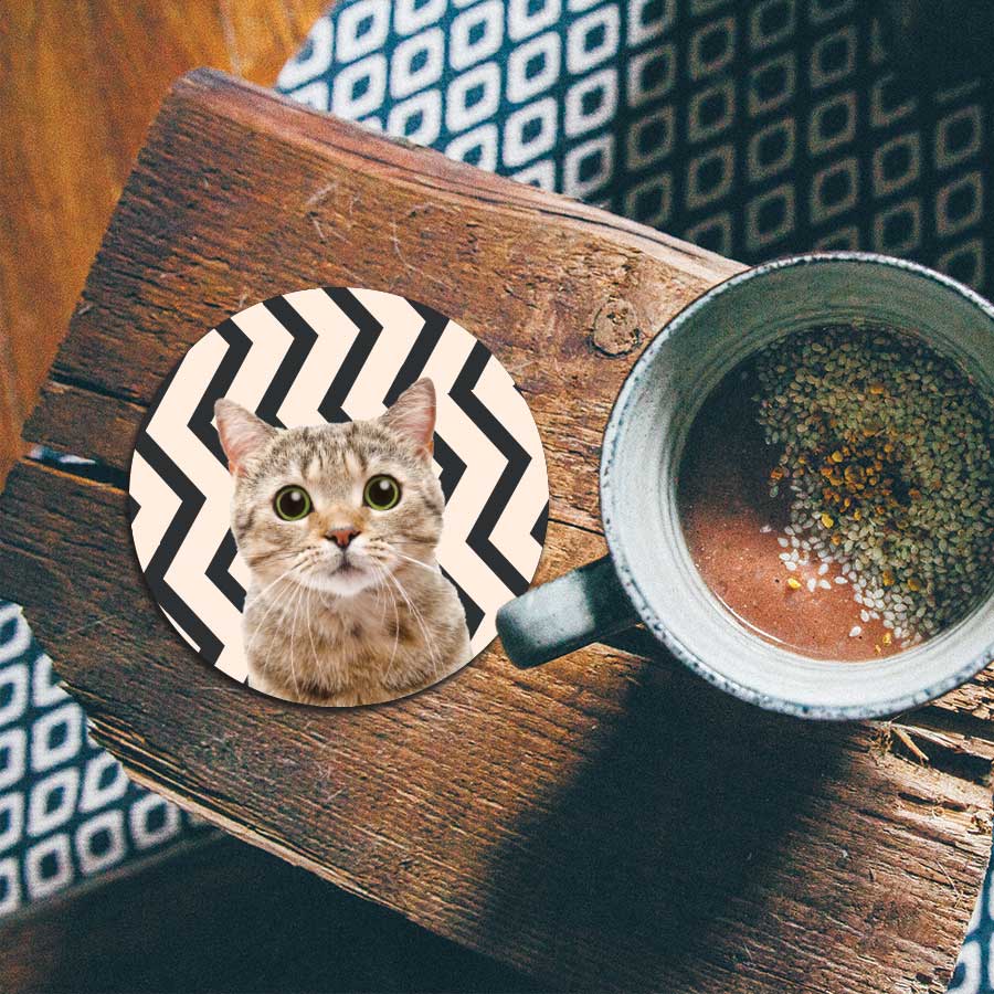 Onderzetter - Funny kat zigzag