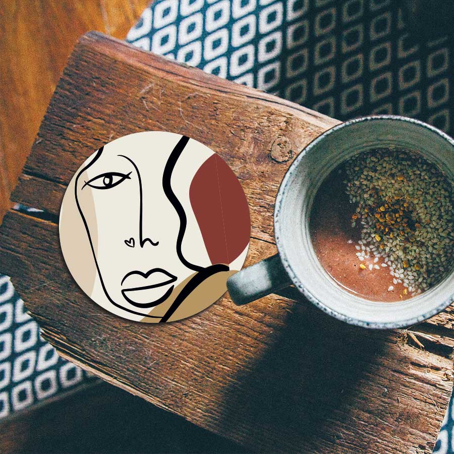 Onderzetter - Gezicht met hartje