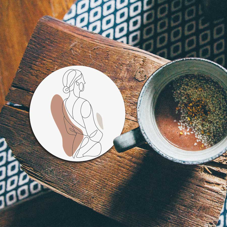 Onderzetter - Vrouw in silhouette