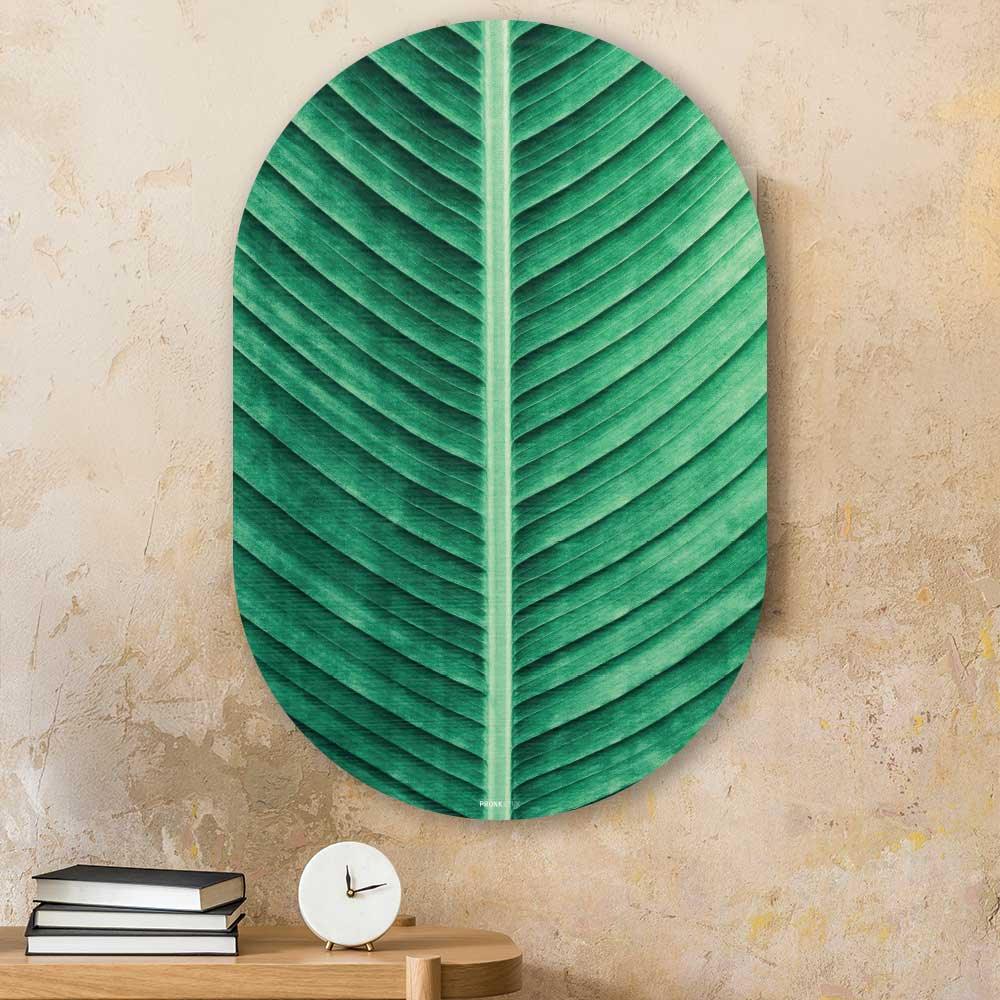 Muurovaal - Groen blad - Aluminium