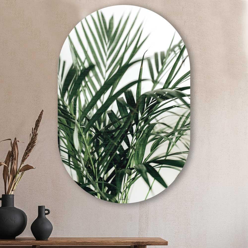 Muurovaal - Palm bladeren - Aluminium