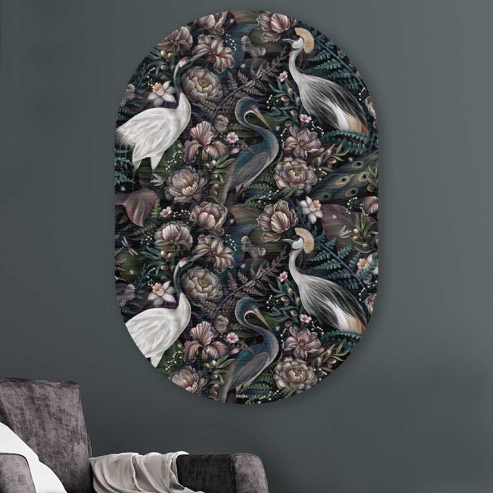 Muurovaal - Tropische vogels - Aluminium