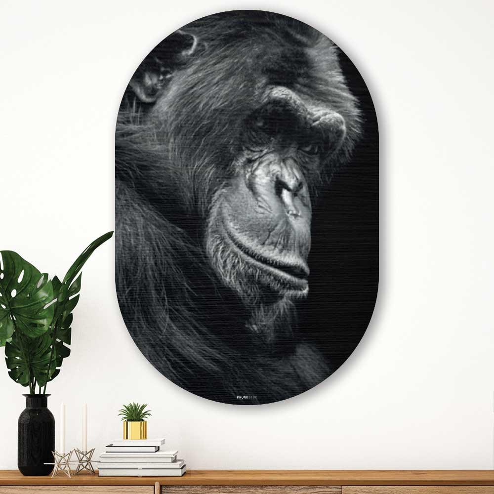 Muurovaal - Chimpansee - Aluminium